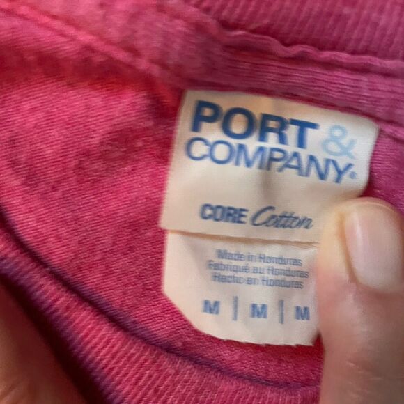 Cal Poly Pink T-Shirt Men's M Regular Crew Neck Solid‎ Cotton CP San Luis Obispo - Picture 4 of 4